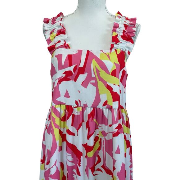 Crosby By Mollie Burch Bowie Dress Pink Tropics Size M - Picture 4 of 12